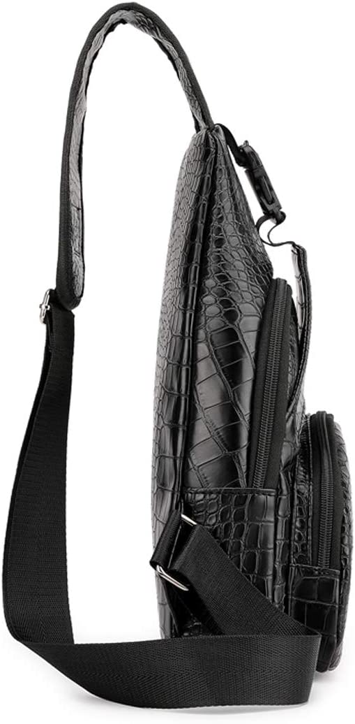 Men's Sling Bag Lightweight Waterproof Shoulder Crossbody Bag with USB Charging Port Brown - Image 5